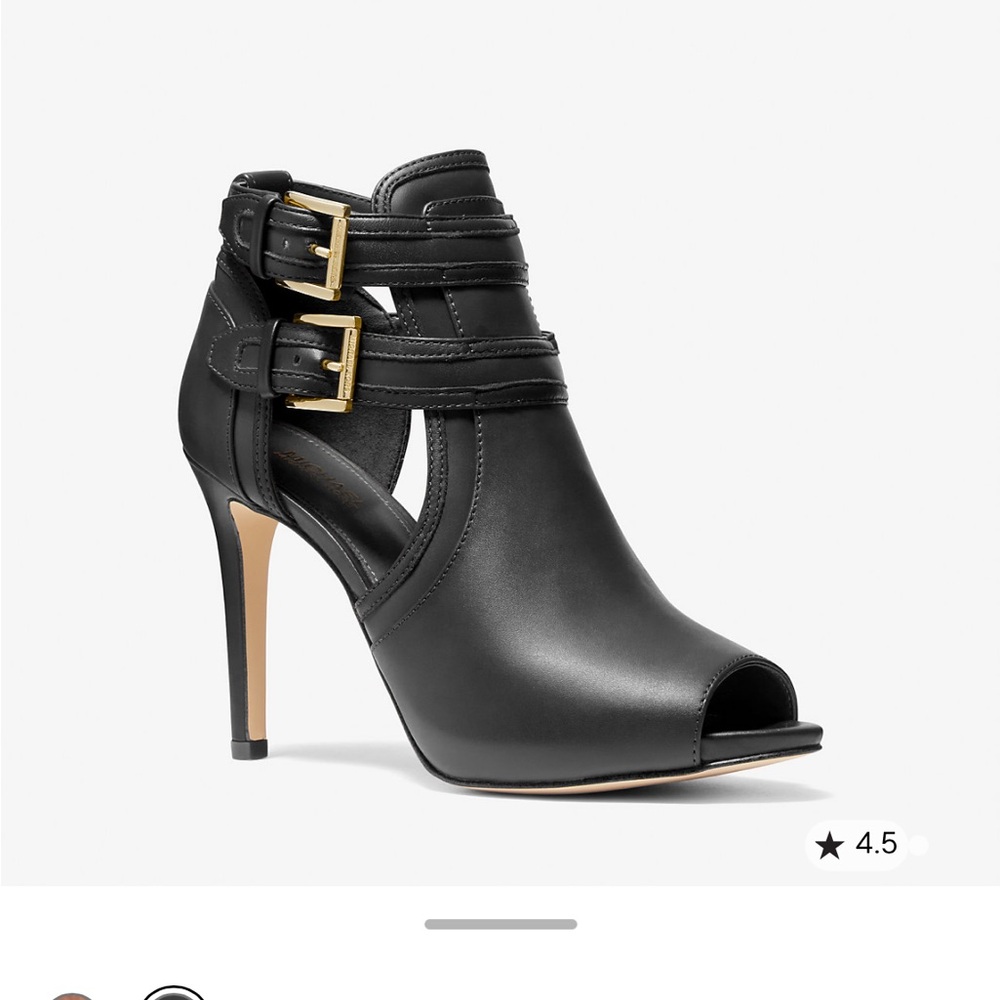 Michael Kors size 8 Women's Black Open-Toe Strappy High Heel Bootie
